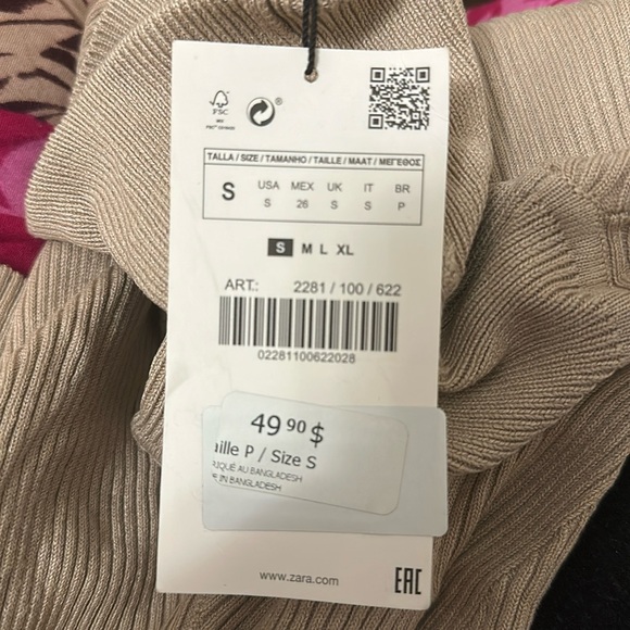 ZARA TURTLE NECK KNIT DRESS - Picture 1 of 4